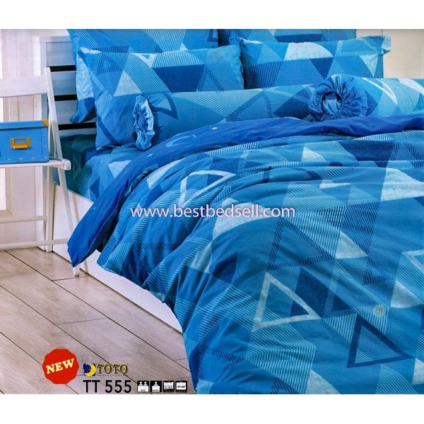 TOTO ผ้าปูที่นอนคลาสิค#TT555 ชุดเครื่องนอน(ชุดผ้าปู+ผ้านวม ) โตโต้ลาย Classic ผ้าปูที่นอนโตโต้
