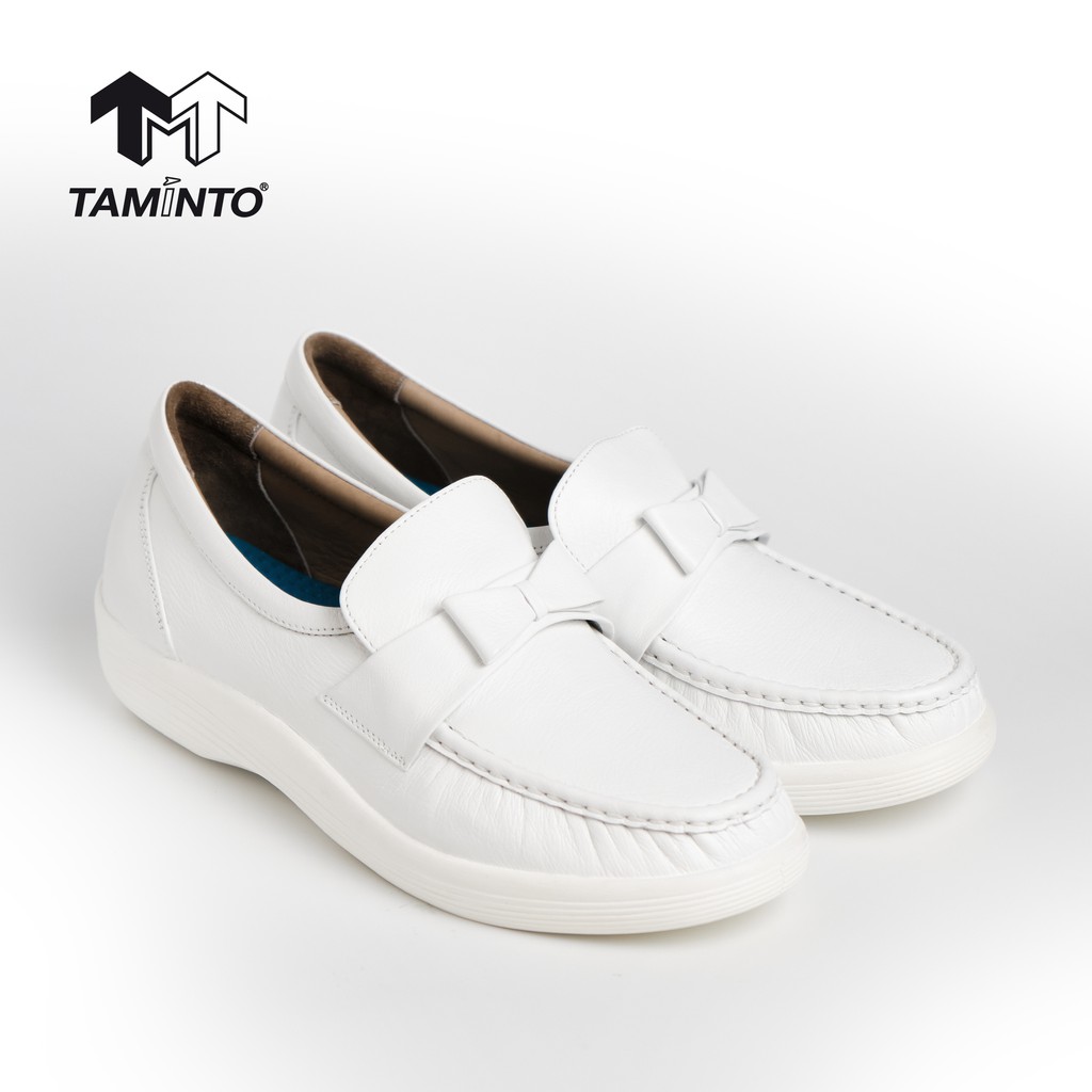 Ballet Flats 2750 บาท ส่งฟรี!! Taminto เพื่อสุขภาพ รองเท้าพยาบาล นักศึกษา ขาว เชฟ ปวดขา เจ็บเข่า H2101 Nurse Shoes Women Shoes