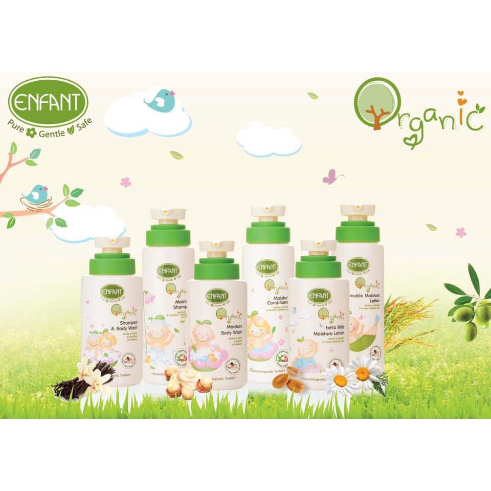 Enfant อองฟองต์ Organic Plus Double Lotion/Extra Mild Moisture Lotion/Body Wash/Shampoo/Baby Powder/Shea Butter Balm – โปรปัง