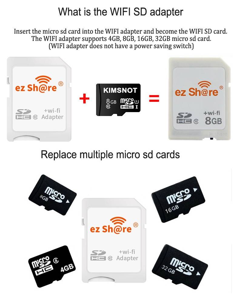 Wifi Sd Card Wireless Tf Micro Sd Card Adapter Ezshare Only Support 4gb 8gb 16gb 32gb Microsd Memory Card ราคาท ด ท ส ด