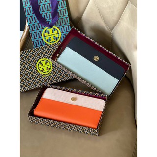 📮@2,190.-🔥🔥SUMMER SALE (ลดอีก 7 %)🔥🔥💯Tory burch robinson color-block zip continental wallet