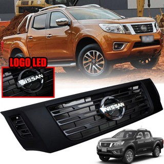 กระจังหน้า หน้ากระจัง พร้อมโลโก้ มีไฟ LED รุ่น นิสสัน นาวาร่า NISSAN NAVARA NP300 ปี 2014 - 2018