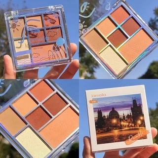 N170 Lameila พาเลทอายแชโดว์ เนื้อแมตต์ เนื้อใยไหม ประกายมุก 7 สี