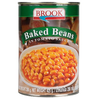 BROOK เบคบีน บรูค ถั่วขาวในซอสมะเขือเทศ ชุดละ 8 กระป๋อง กระป๋องละ 425 กรัม / BROOK Baked Beans in Tomato Sauce - Set of