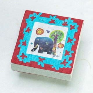 Elephant Sunrise Batik Scratch Pad จากกระดาษขี้ช้าง