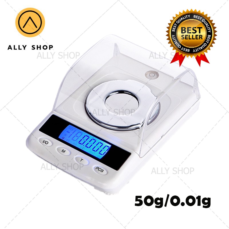 (พร้อมส่ง) ALLYSHOP เครื่องชั่งดิจิตอล 50g x 0.001g ทศนิยม 3 ตำแหน่ง (1mg) เครื่องชั่งเพชร ทอง พลอย เครื่องประดับ เหรียญ