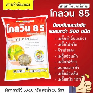 โกลวิน 85 (คาร์บาริล) ยากำจัดแมลง ยาฆ่าหนอน กำจัดหนอน เพลี้ย สารกำจัดปลวก มด