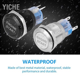 [คลังสินค้าใส][คลังสินค้าใส]Yiche สวิทช์ปุ่มกดสตาร์ทเครื่องยนต์กันน้ํา 12V สําหรับรถยนต์