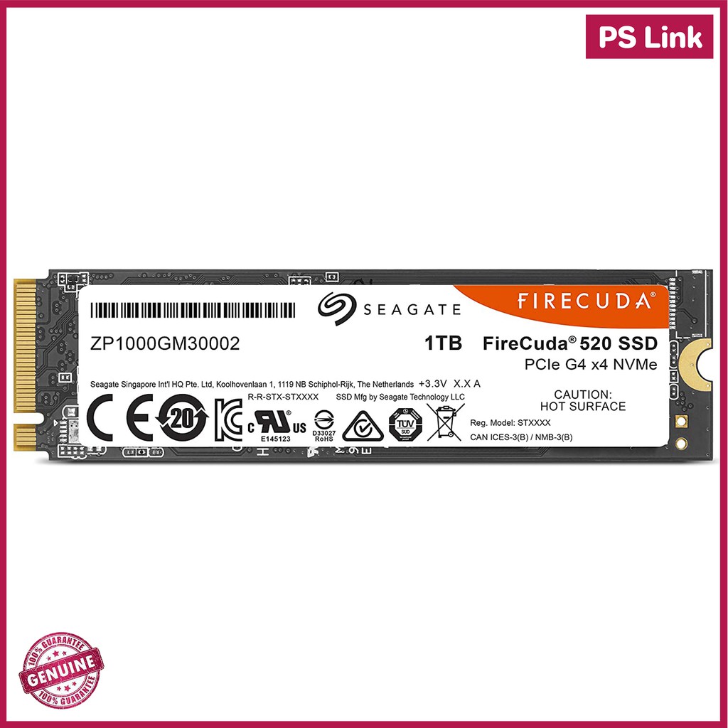 Seagate FireCuda 520 SSD 1TB M.2 2280, PCIe Gen4, NVMe (ZP1000GM3A002)