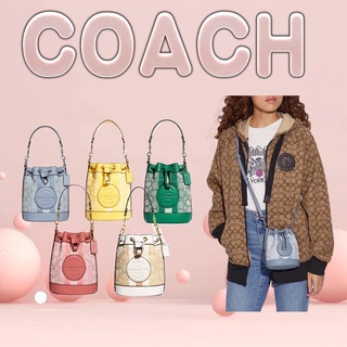 Coach C8322 Dempsey สีมาการอง กระเป๋าถังหูรูดขนาดเล็ก สุภาพสตรี กระเป๋าสะพายข้าง สินค้าพรีออเดอร์