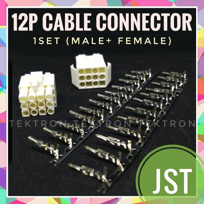 สาย JST 12P เพื่อสายเคเบิล CONNECTOR @10A, คอนเนคเตอร์สายเคเบิลเป็นสาย 12 พิน
