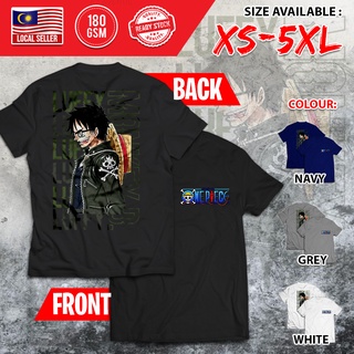 เสื้อสีขาว - ONEPIECEอะนิเมะLuflyZoroอะนิเมะการ์ตูนแขนสั้นLenganPendek[XS-5XL]เสื้อยืดบาจูเสื้อยืดB