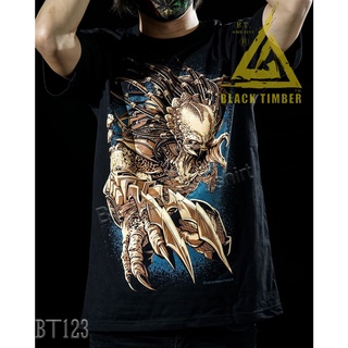 BT 123 Predator Movie เสื้อยืด สีดำ BT Black Timber T-Shirt ผ้าคอตตอน สกรีนลายแน่น S M L XL XXL