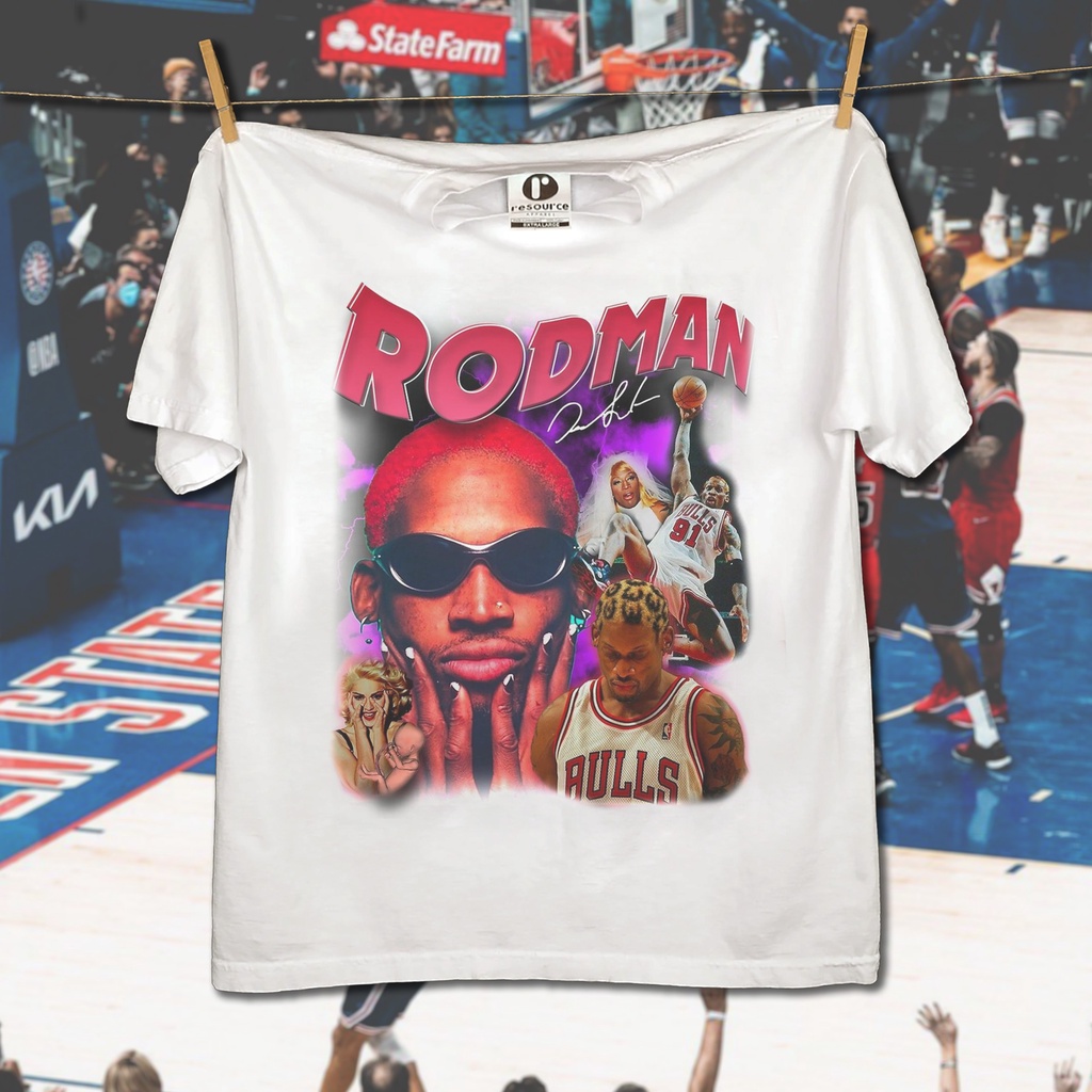 Dennis RODMAN CHICAGO BULLS TSHIRT OVERSIZE VINTAGE RAP TEE