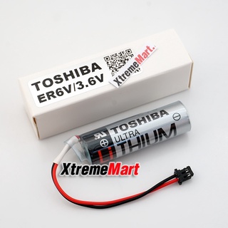 แบตเตอรี่ TOSHIBA ER6V (ของแท้และใหม่ ไฟเต็ม100% ใช้ได้นานกว่า) 3.6V ER6VC119A 2400mAh ขั้วดำ Lithium PLC Battery