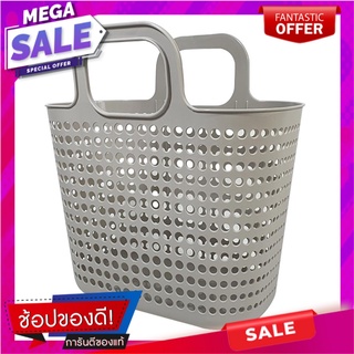 ตะกร้าผ้าเหลี่ยมหูหิ้ว BUBBLE เทา PLIM ตะกร้าผ้า CLOTH BASKET BUBBLE GRAY PLIM อุปกรณ์จัดเก็บเสื้อผ้า