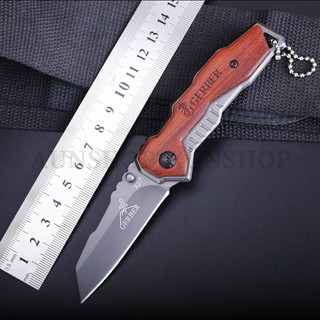 G5 มีดพับ มีดพก GB X27 Mini ลายไม้ ดPocket Knife Wood Handle &amp; Titanium Plated Blade พร้อมส่ง