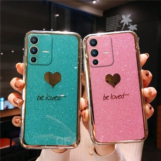 เคส VIVO V23 5G New Fashion Simple Electroplate Girl Be Loved Heart Pattern Anti-fall Hard Case Back Cover เคสโทรศัพท์ VIVOV23 Vivo V23