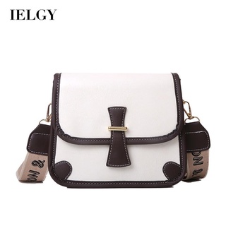 IELGY PU leather cross-body handbag Western style retro contrast color