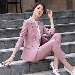 womens pink 2 piece suit