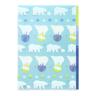 MIDORI 3 Pockets Clear Folder &lt;A4&gt; Polar Bear (D35311006)/ แฟ้ม 3 ช่อง ขนาด A4 ลายหมีขั้วโลก แบรนด์ MIDORI ประเทศญี่ปุ่น