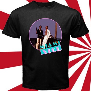 เสื้อยืด พิมพ์ลาย Miami Retro Action Tv Show Don * Johnson สีดํา สําหรับผู้ชายS-5XL