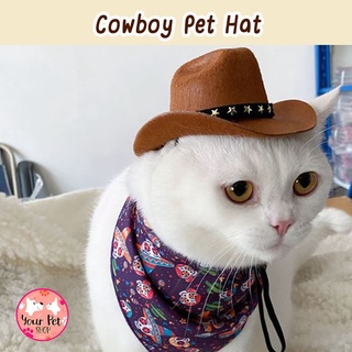 หมวกคาวบอย หมวกสัตว์เลี้ยง หมา แมว สุนัข Cowboy Pet Hat สก็อตติช โฟลด์ เปอร์เซีย สีสวาด ขาวมณี วิเชียรมาศ อเมริกัน