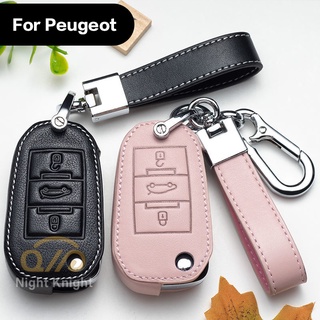 ใหม่ เคสกุญแจรถยนต์หนัง คุณภาพสูง สําหรับ Peugeot