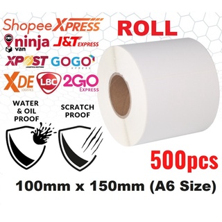 【จัดส่งที่รวดเร็ว】Gprinter กระดาษความร้อน 100x150 สติ๊กเกอร์บาร์โค้ด 100*150 แบบม้วน กระดาษสติ๊กเกอร์ก กระดาษปริ้นบาร์โค