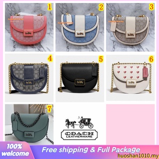 Outlet ส่วนลด🌈 Coach C4694 C3921 3464 3463 3463 Alie กระเป๋าข้างลาย Signature/Jacquard Chambray/กระเป๋าสะพายข้างผู้หญิง