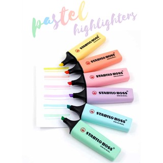 STABILO BOSS ปากกาไฮไลท์ แท่งใหญ่ สีพาสเทล กล่อง 6 สี