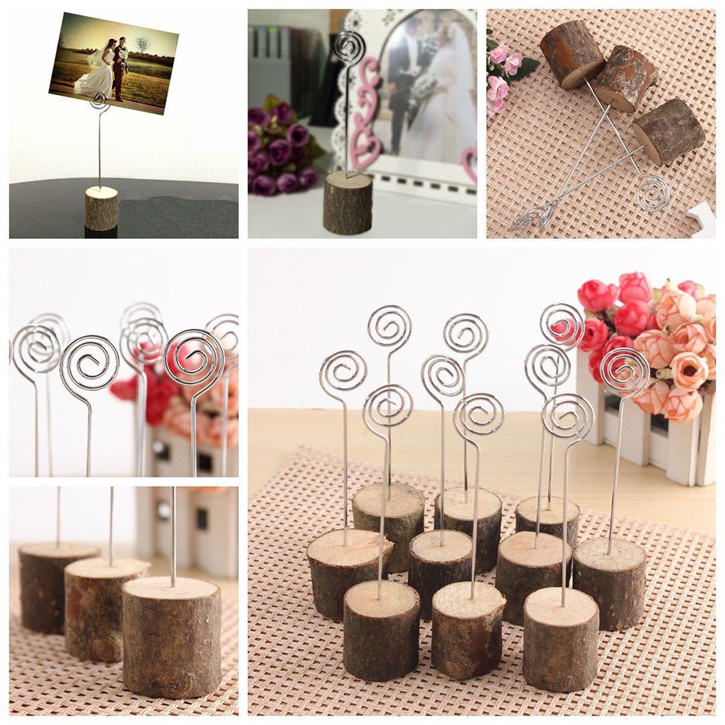 Wedding Photo Wooden Seat Clip Table Card Picture Holders Clip Wo Nice