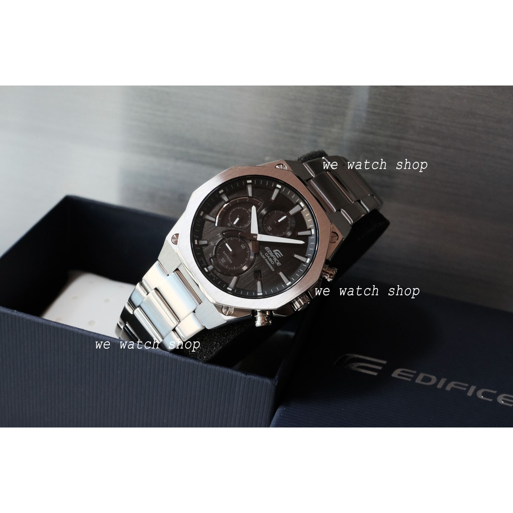 รับประกันศูนย์ไทย CMG EDIFICE ของเเท้ รุ่น EFS-S570D-1AUDF สีเงิน สายสแตนเลส จอสีดำ หน้าปัด Sapphare