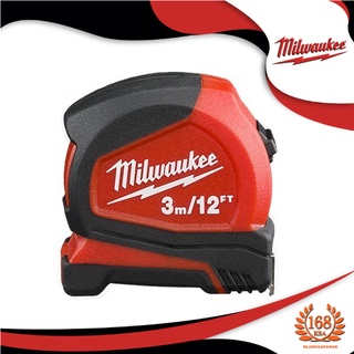 Milwaukee ตลับเมตร สายวัดกระทัดรัด รุ่นคอมแพ็ค ขนาด 3เมตร/12ฟุต (12m/12FT) รุ่น 48-22-6613