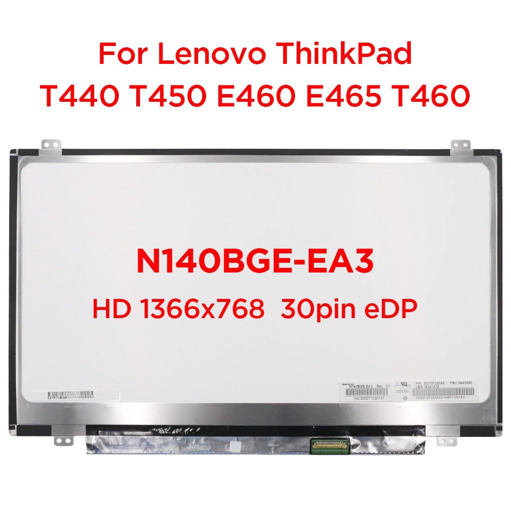 14.0 Slim แล็ปท็อปหน้าจอ LCD N140BGE-EA3 E33 E43 EB2 B140XTN03.3 LP140WH2 LP140WH8 TPA1 TPS1 TPD1 B1