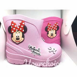 รองเท้าบูทเด็ก Minnie Mouse มินนี่ รองเท้าบู๊ทเด็ก สีหวาน กันน้ำ กันฝน BMN02