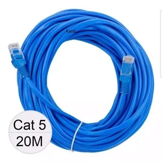 Cable Lan CAT5E 20m สายแลน เข้าหัวสําเร็จรูป 20เมตร (สีน้ําเงิน)