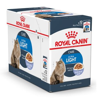 [ยกกล่อง 12 ซอง] Royal Canin โรยัลคานิน สูตร Ultra Light Care อาหารเปียกสำหรับที่ต้องการควบคุมน้ำหนัก 85ก.