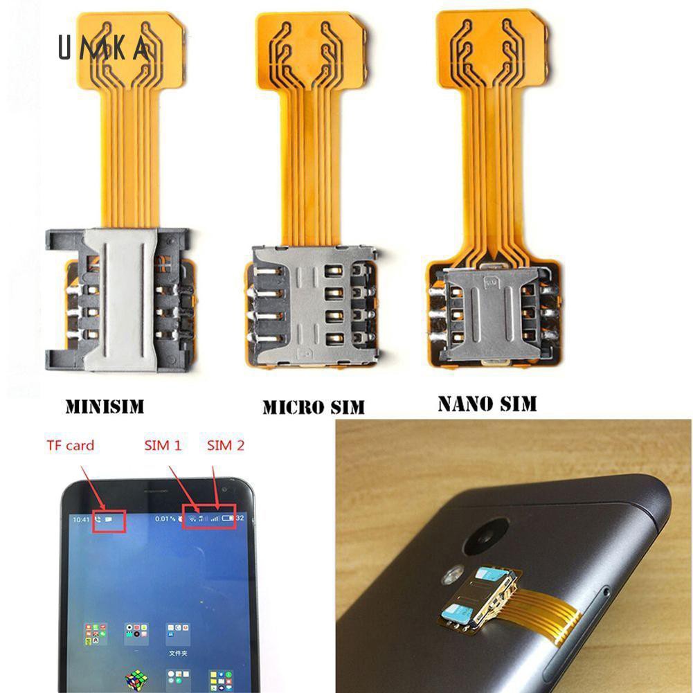 Sl TF Hybrid Sim Slot Dual SIM Card Adapter Micro SD Extender for Android Phone #8