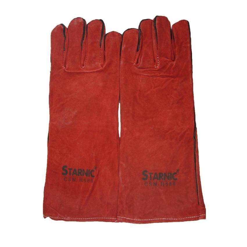 Starnic สตาร์นิค ถุงมือหนัง ถุงมือเชื่อม ทนความร้อน ยาว16นิ้ว