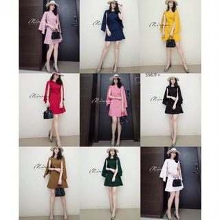 TT5987 เดรสแขนผ่า split sleeve dress