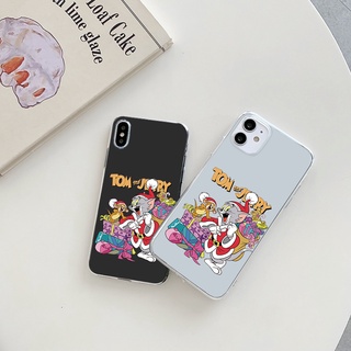 Tom and Jerry เคสไอโฟน 13 pro max cartoon 8พลัส 7 8 Plus Se2020 เคส iPhone 11 12 14 promax phone case X Xr Xsmax cover