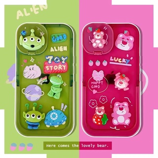 ✨ส่งเชือกเส้นเล็ก✨for เคสไอโฟน14 Pro Max 13 12 11 เคส for iPhone 14พลัส การ์ตูน พร้อมขาตั้ง พกง่ายๆ การป้องกันการตก Case