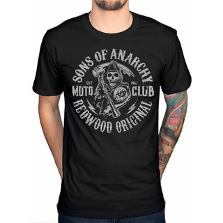 เสื้อยืดแขนสั้น พิมพ์ลาย Sons Of Anarchy Reaper Bike Mc Motor Cycle Club Teller Tv สําหรับผู้ชาย