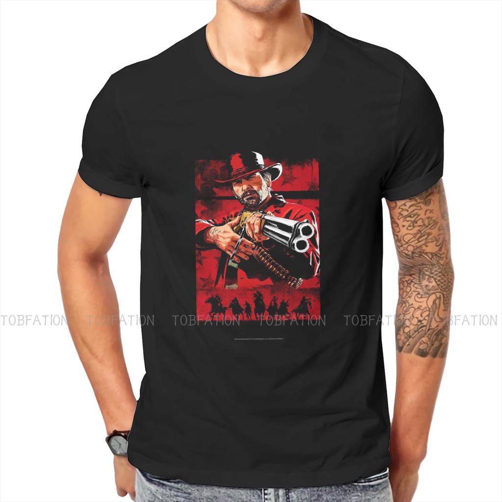 เสื้อยืดคอกลม พิมพ์ลาย Red Dead Adventure Game Arthur Morgan Gunman คุณภาพสูง สไตล์ฮาราจูกุ สําหรับผ