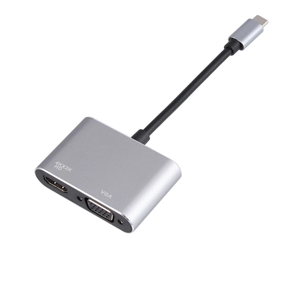 สายต่อมือถือภาพขึ้นจอทีวี Type C to 4K HD+1080P VGA Female Adapter Mac Laptop