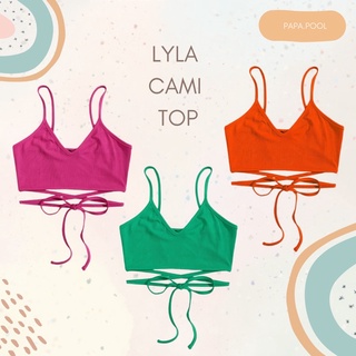 มี6สี 💖 LYLA CAMI TOP - ครอปสายเดี่ยวพันเอว