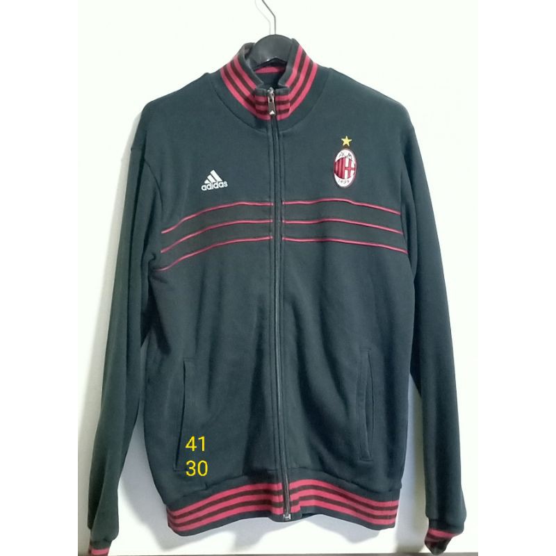 เสื้อวอร์มadidas สกรีนac milanด้านหลัง สีดำเฟด