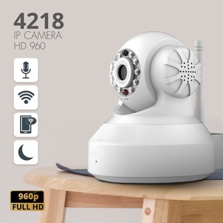 💥 [NEW] กล้องวงจรปิด Robot IP Camera รักษาความปลอดภัย 960P HD  (สีขาว) Home Security 4218 APP: YCC365