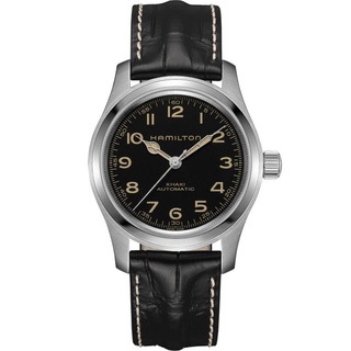 Hamilton Khaki Field Murph Automatic with standard packaging | 42mm | รุ่น H70605731 (หน้าปัดดำ สายหนังดำ)